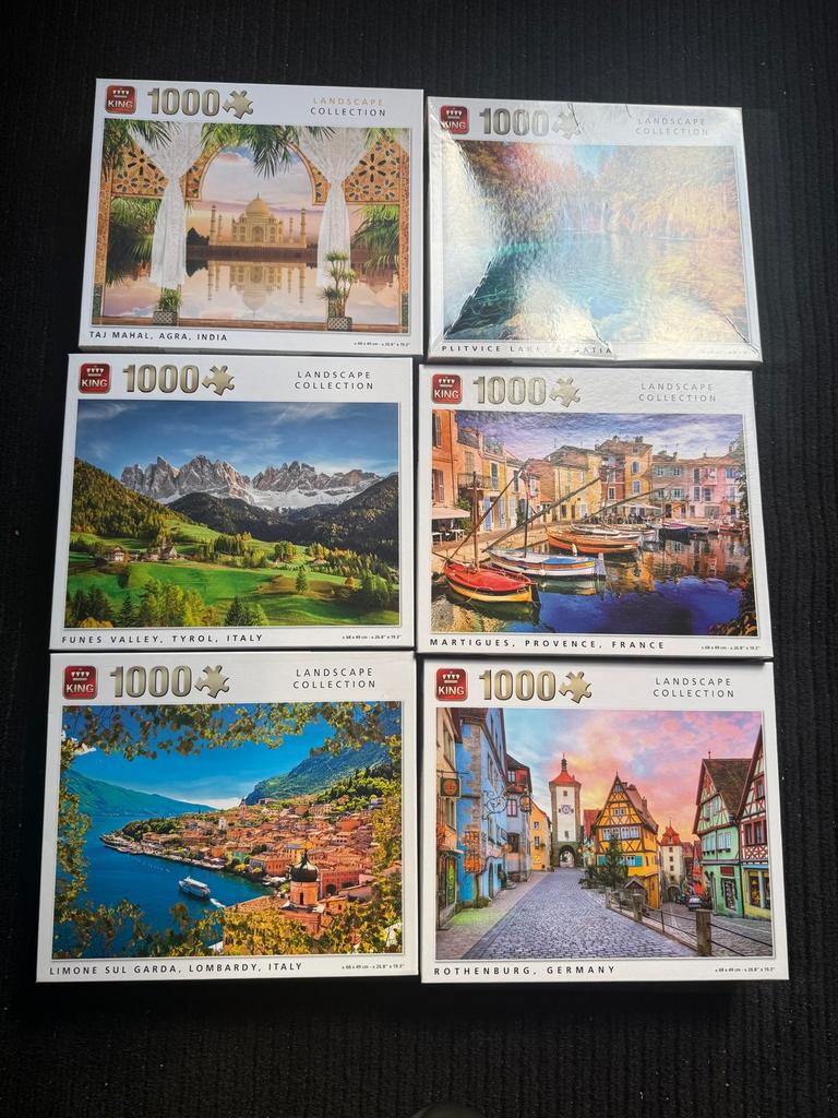 King Legpuzzels 1000 stukjes - Diverse Landschappen, Ophalen of Verzenden, 500 t/m 1500 stukjes, Zo goed als nieuw, Legpuzzel