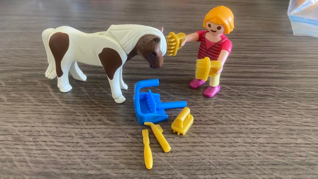Playmobil paard pony verzorgen 5291, Ophalen of Verzenden, Zo goed als nieuw, Complete set