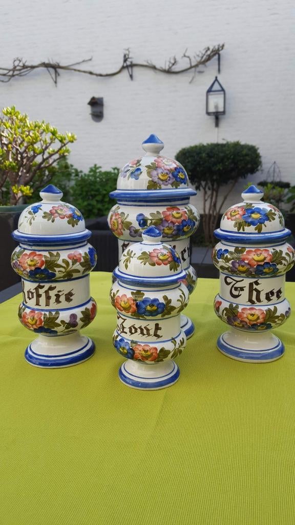 Nostalgische voorraadpotten, Ophalen of Verzenden, Zo goed als nieuw, Glas, Pot, Bus of Blik