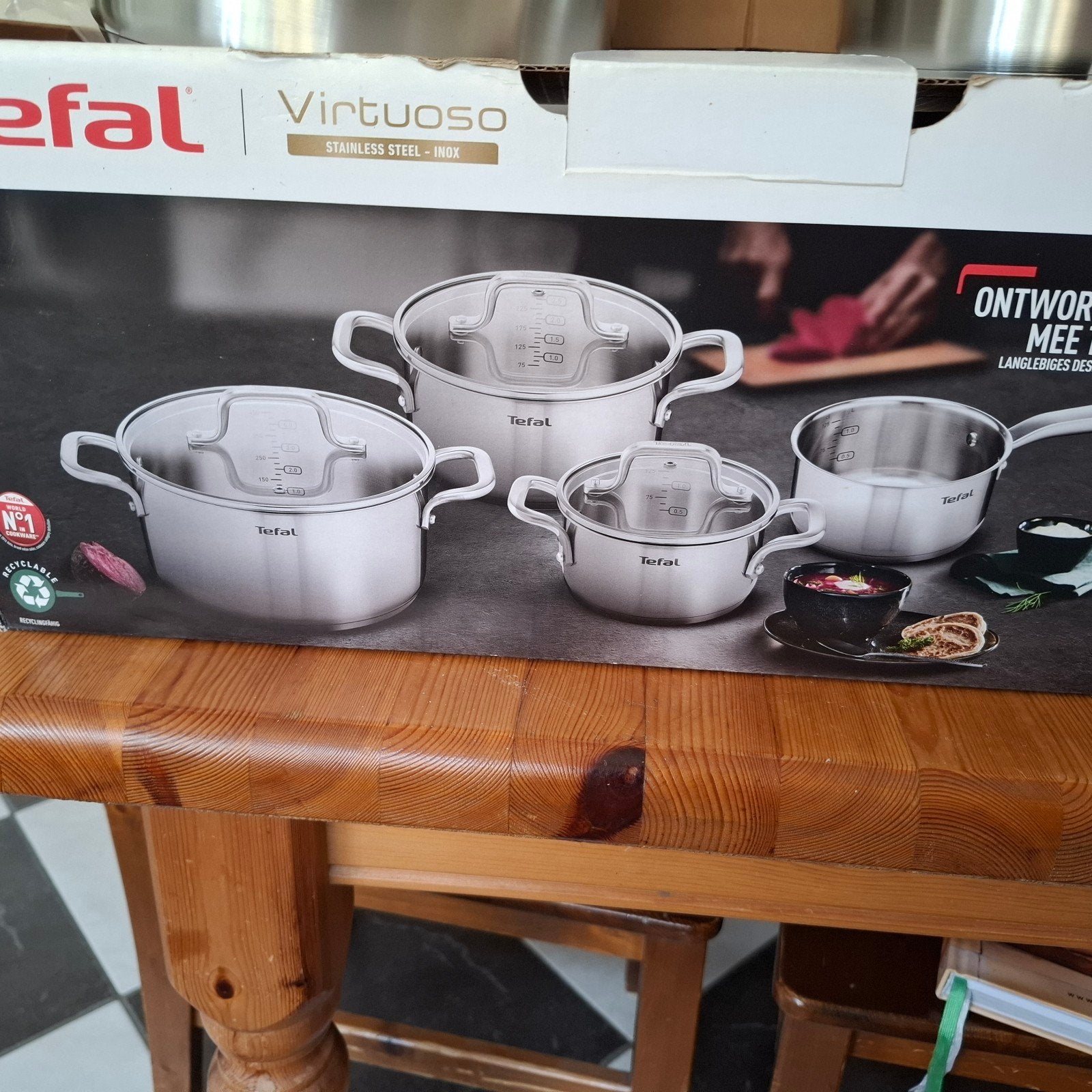 Tefal pannenset., Ophalen, Nieuw, Rvs, Pannenset