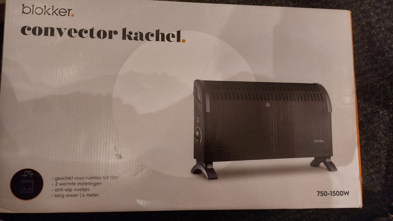 Convector kachel nieuw in de doos in zwart of wit, Ophalen of Verzenden, Nieuw, Elektrisch, Overige soorten
