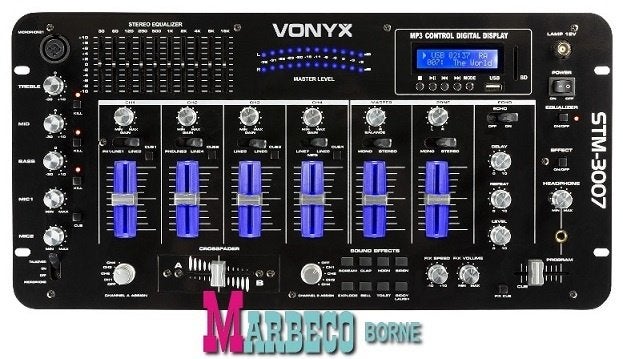 Mengpaneel 6-kanaals mixer SD/USB/MP3/LED/Bluetooth 19", Vonyx, Nieuw, Info@marbeco.nl, Overige instrumenten