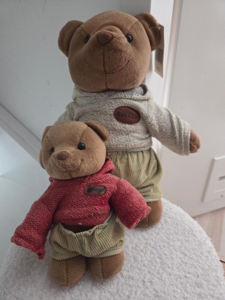 2 vintage Happy Horse beren knuffels Ronald, Gebruikt, Beer, Happy Horse, Ophalen of Verzenden
