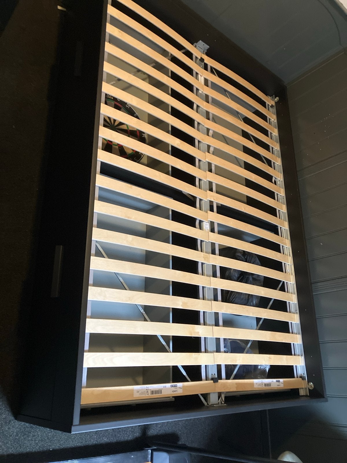 IKEA LURÖY bedframe met lades, zwart, 140x200 cm, Zwart, Tweepersoons, Zo goed als nieuw, 200 cm