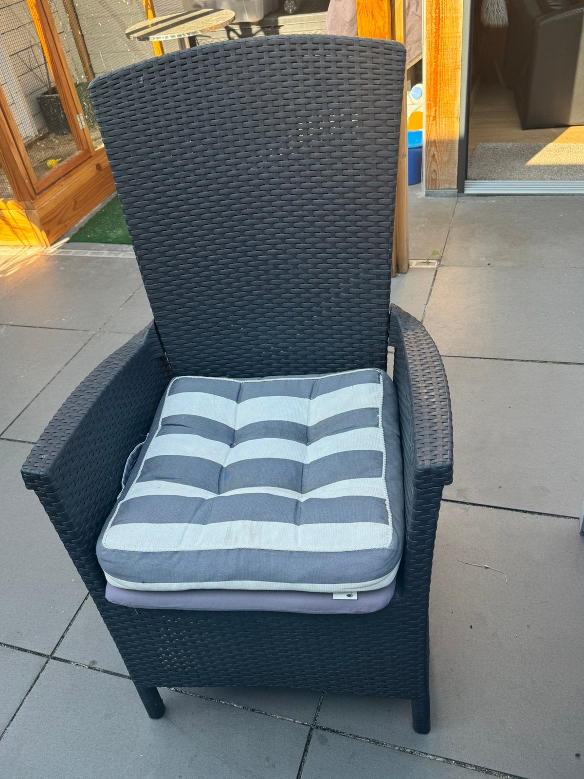 Wicker tuinset antraciet, Ophalen, Zo goed als nieuw, Wicker, Verstelbaar