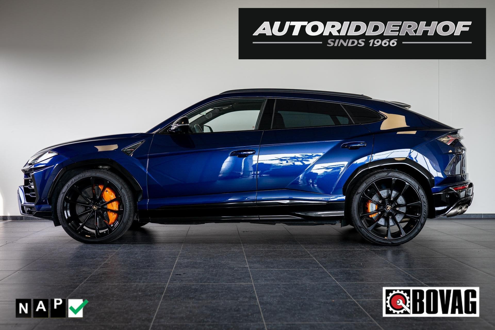Lamborghini Urus 4.0 V8 | Akra | 23 Inch | Pano | B&O | HUD, Auto's, Automaat, Urus, Gebruikt, Blauw