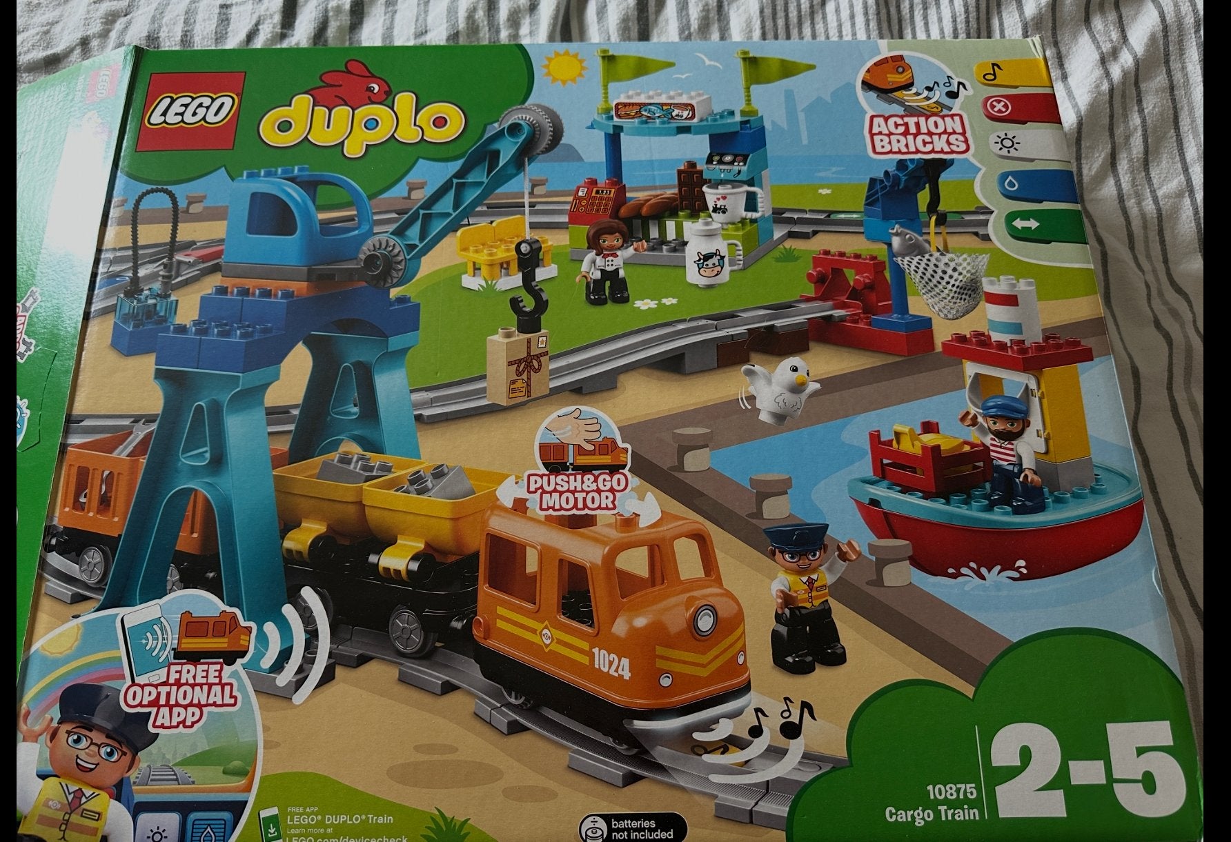 LEGO Duplo 10875 Vrachtrein, Ophalen of Verzenden, Zo goed als nieuw, Compleet, Duplo