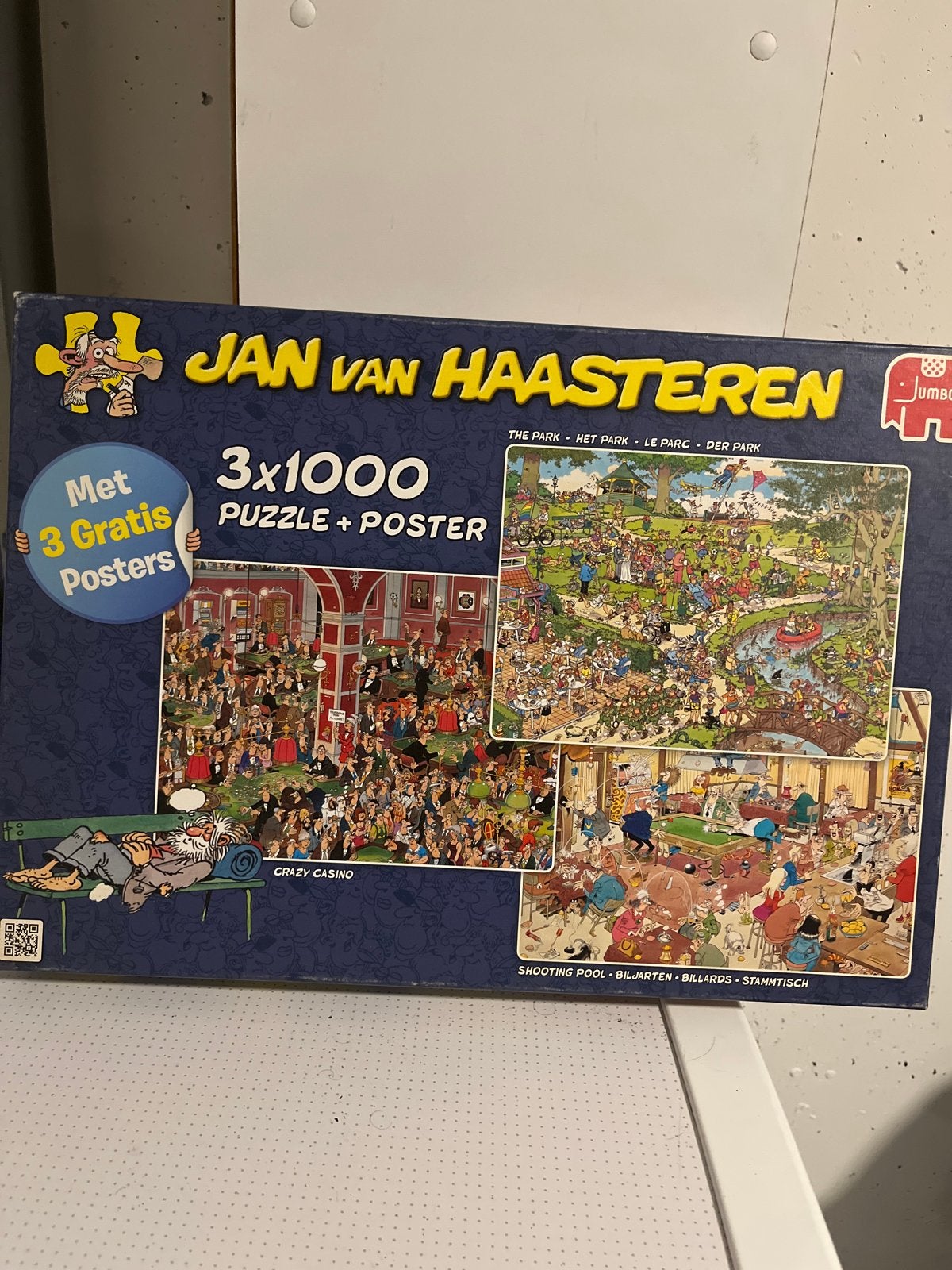 Jan van Haasteren 3x1000 stukjes puzzel + 3 posters, Hobby en Vrije tijd, Denksport en Puzzels, Ophalen, 500 t/m 1500 stukjes