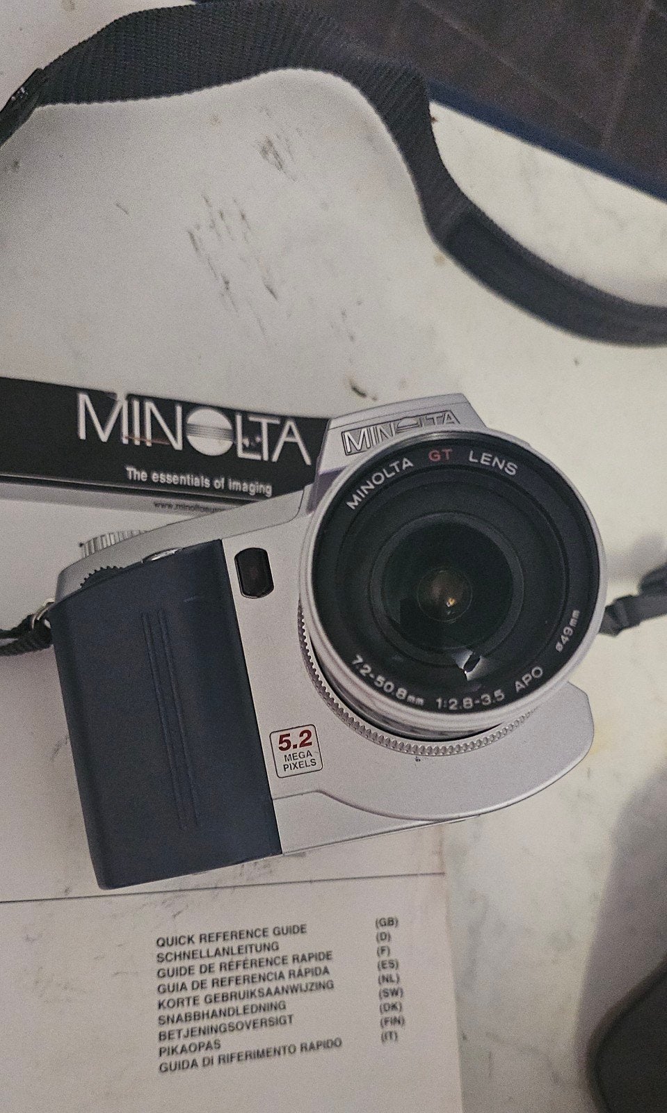 Minolta DiMAGE 7 digitale camera met tas en accessoires, Gebruikt, Minolta, Ophalen of Verzenden, Compactcamera