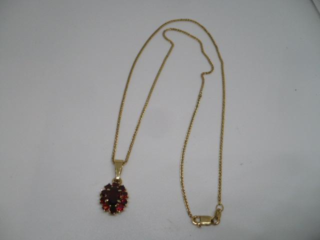 14 krt. gouden ketting met hanger totaal gewicht 4.23-43.7cm, Met hanger, Ophalen of Verzenden, Zo goed als nieuw, Goud