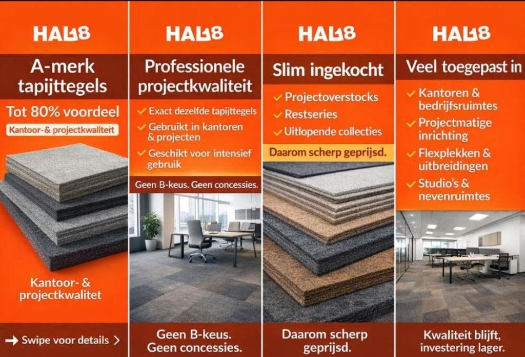 A-merk tapijttegels | Projectkwaliteit | tot 80% korting, 75 m² of meer, Nieuw, Ophalen of Verzenden, Tapijttegels