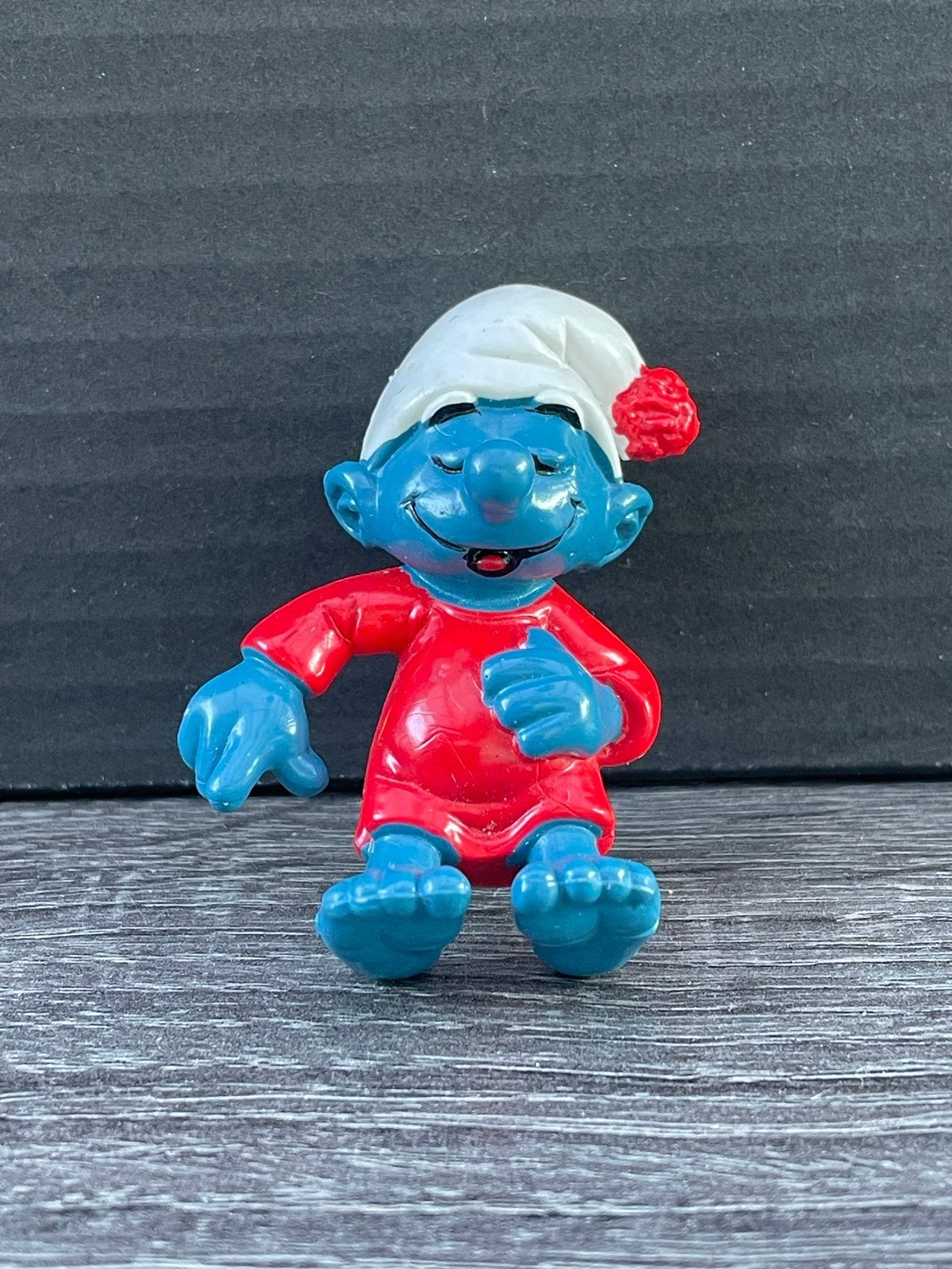 Vintage Smurf: Slapende Smurf (Schleich), Ophalen of Verzenden, Gebruikt, Luilaksmurf, Poppetje, Figuurtje of Knuffel