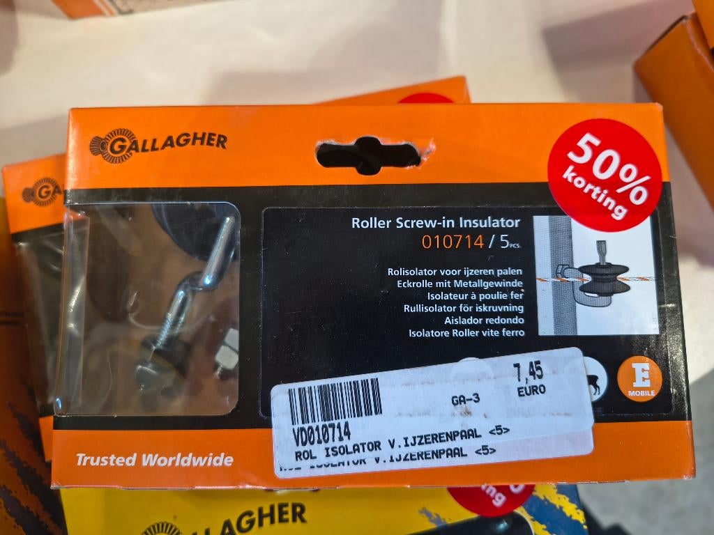 Gallagher rol-isolator voor ijzeren paal, Ophalen of Verzenden, Nieuw