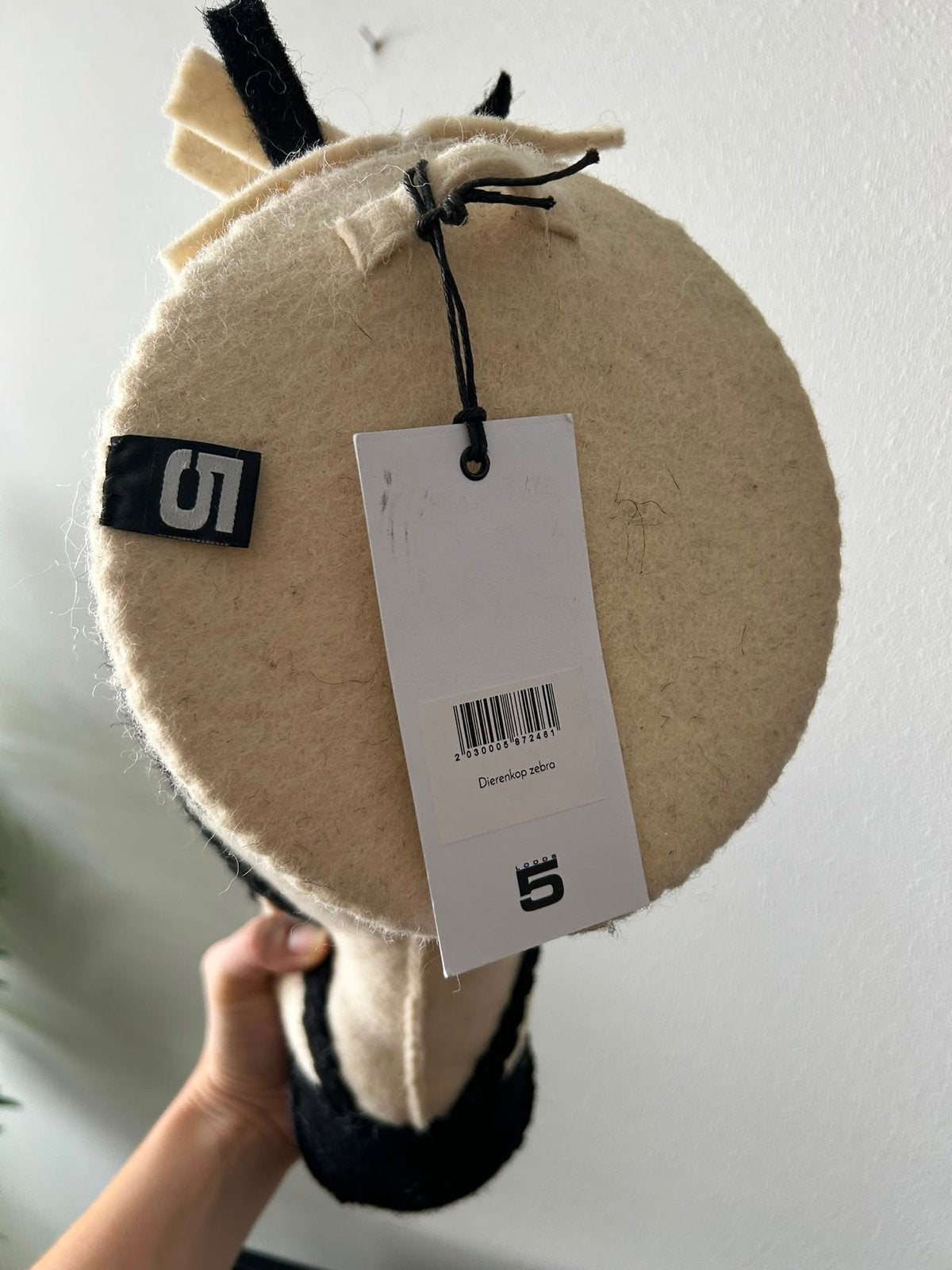 Set van 3 vilten dierenkoppen: Zebra, Leeuw, Olifant, Huis en Inrichting, Woonaccessoires | Overige, Ophalen, Meerkleurig, Overige stijlen