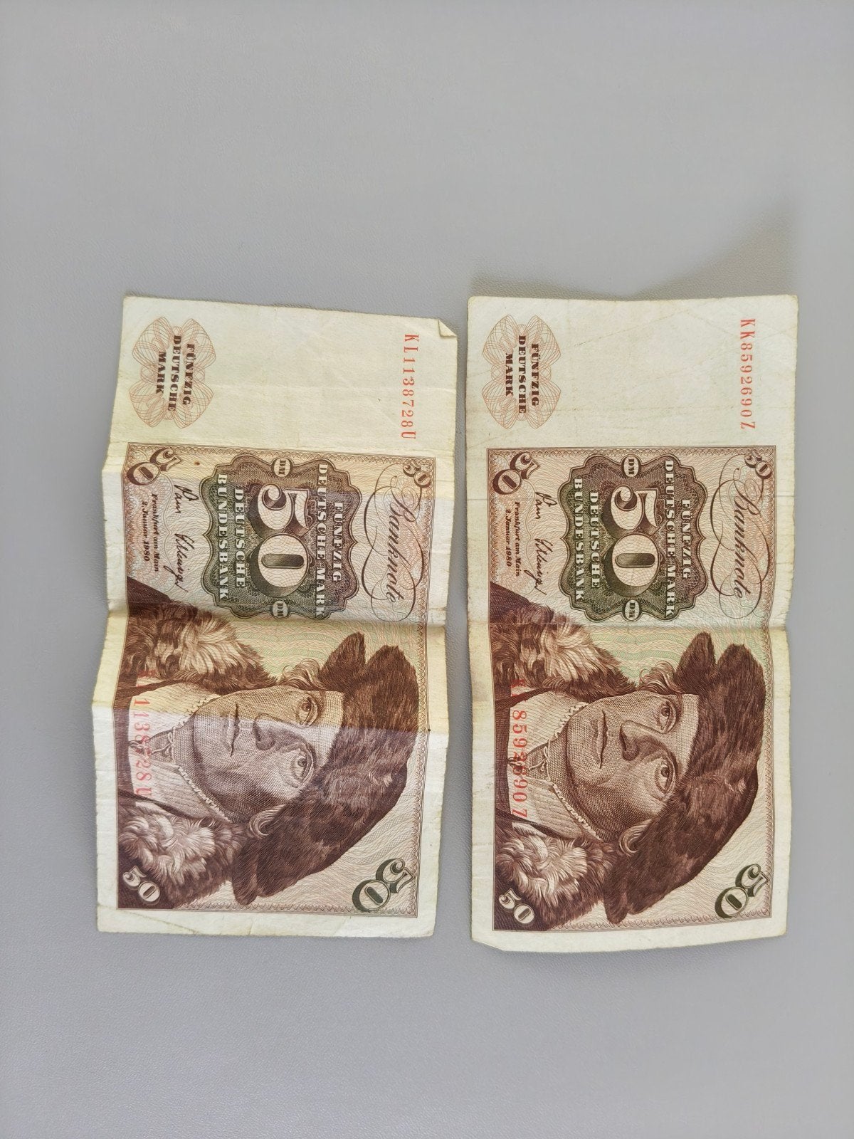 2x 50 Duitse Mark biljetten - Oude Duitse bankbiljetten, Ophalen of Verzenden