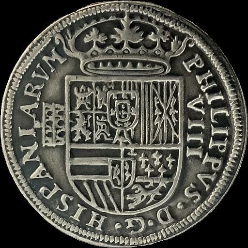 zilver munt Spanje 8 reales replica D.G. Hispania RVM, Ophalen of Verzenden, Overige landen, Losse munt, Zilver