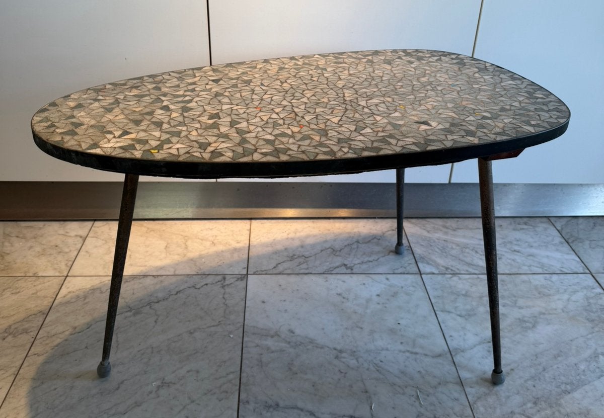 Ilse Möbel 3223 Mozaïek Salontafel ca . Jaren 50 / 60, Huis en Inrichting, Ophalen, Gebruikt, Rond, 50 tot 100 cm
