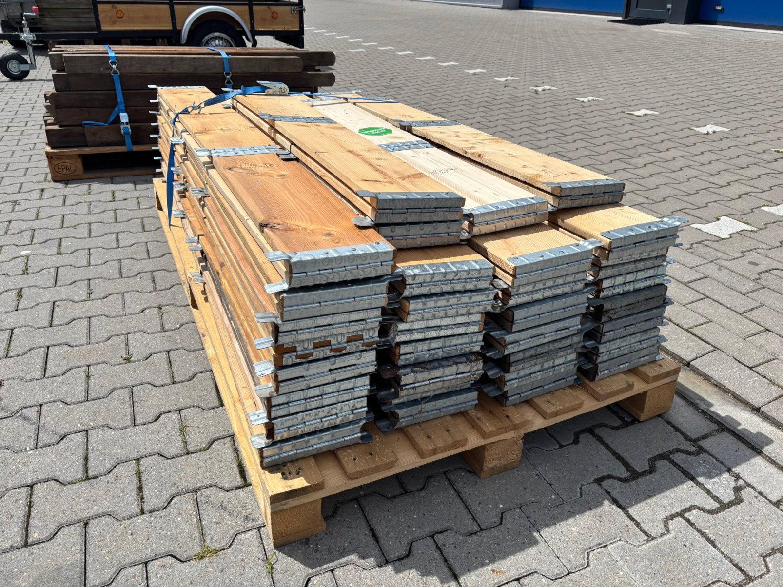 Grote partij houten pallet opzetranden / palletranden, Ophalen, Overige typen, Zo goed als nieuw, 50 mm of meer