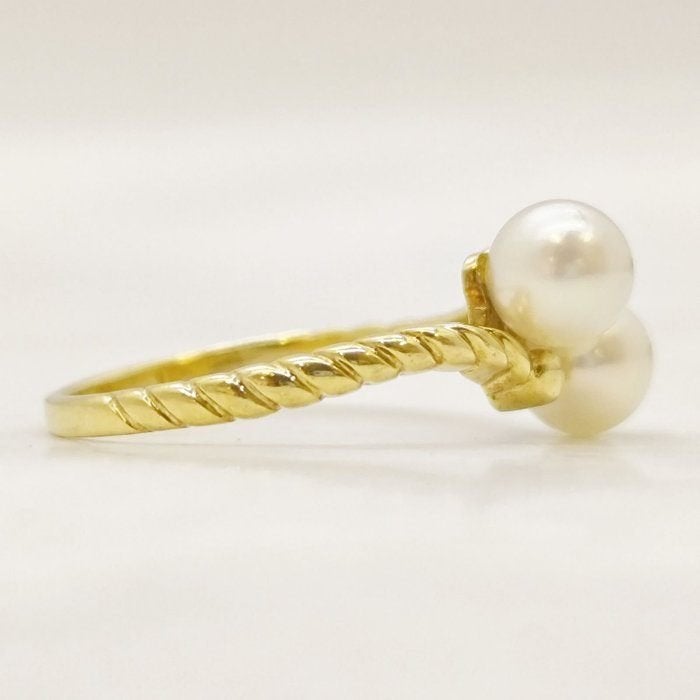 Mikomoto "Toi et Moi" 18K, Sieraden, Tassen en Uiterlijk, Ringen, Ophalen of Verzenden, Zo goed als nieuw, 17 tot 18, Dame