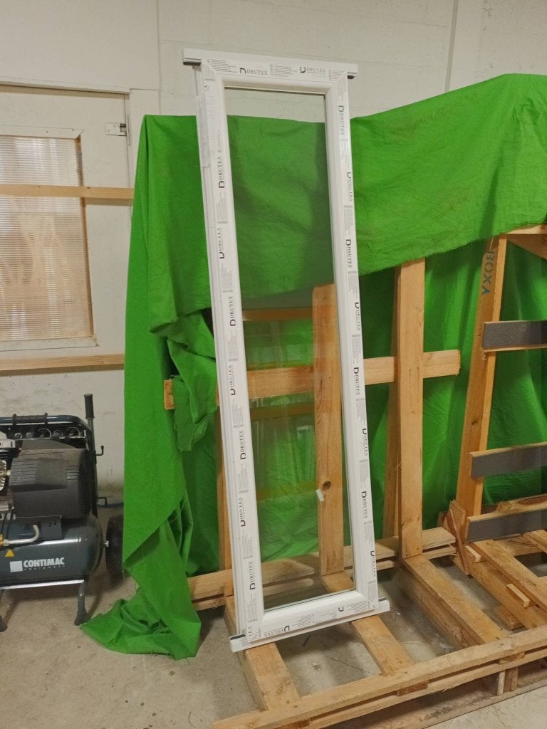 Kunststof Vast kozijn  b52 x h186 cm Wit  -338-, Niet ingevuld, Kunststof, Minder dan 75 cm, Raamkozijn