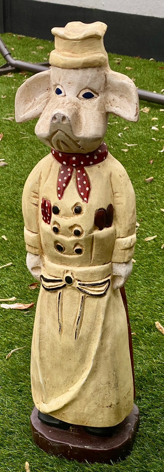 Vintage houten slagersbeeld – uniek en robuust, Verzamelen, Beelden en Beeldjes, Ophalen, Zo goed als nieuw, Dier