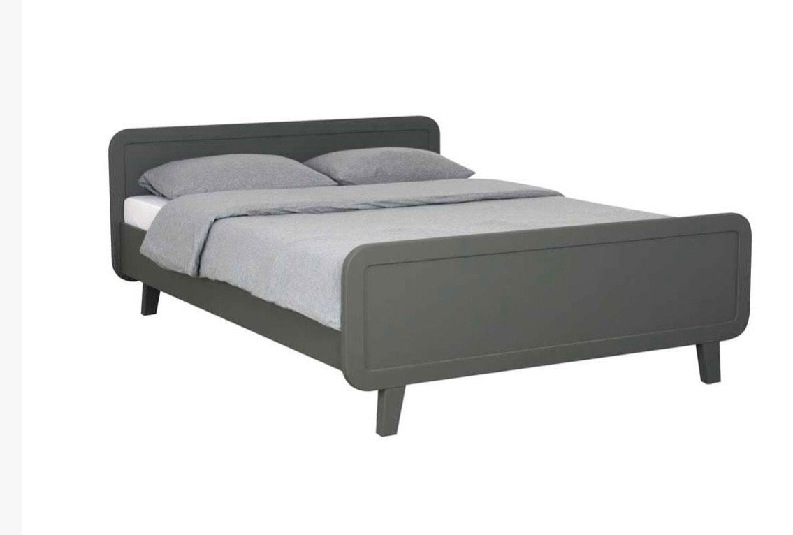 Laurette bed 140x200 antraciet grijs, Gebruikt, Tweepersoons, 200 cm, Grijs