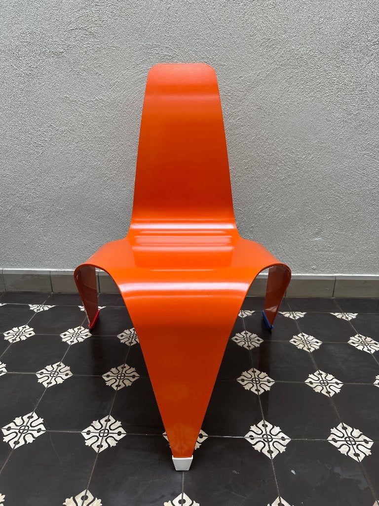 design stoel oranje, Huis en Inrichting, Stoelen, Ophalen, Overige kleuren, Zo goed als nieuw, Tijdloos