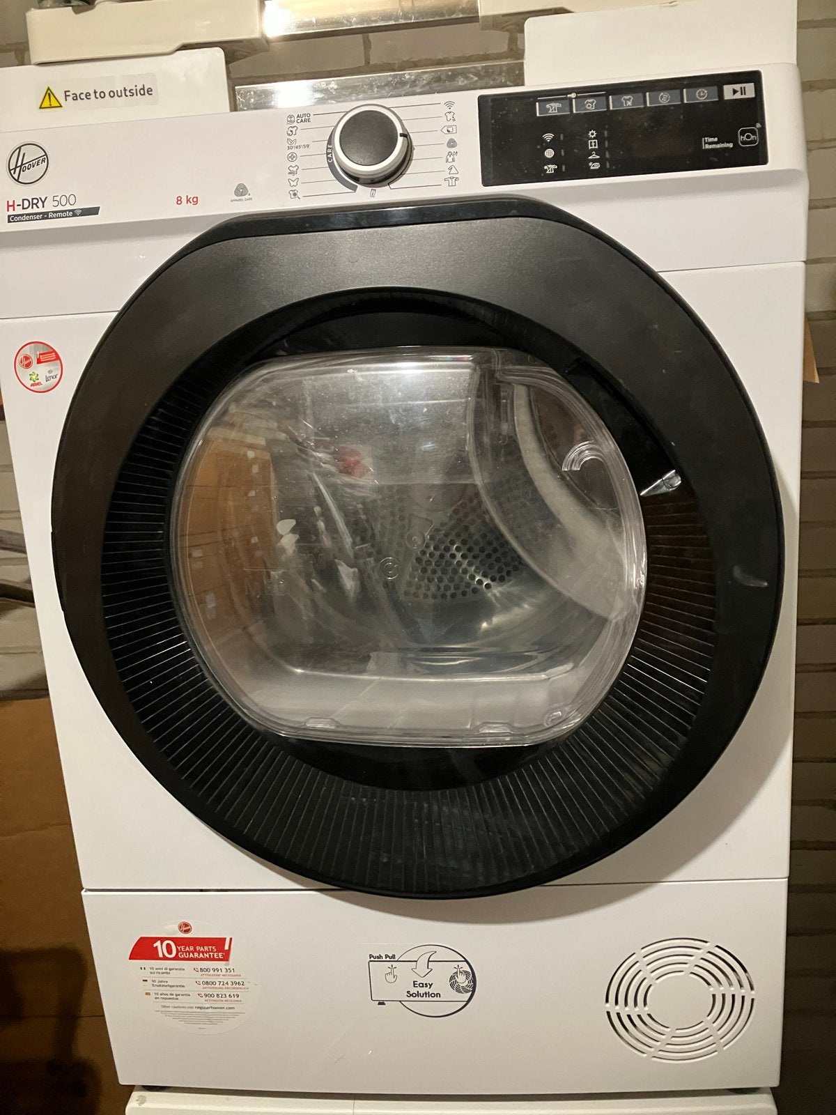Hoover H-DRY 500 Condensdroger 8 kg, Ophalen, Gebruikt, 8 tot 10 kg, Voorlader