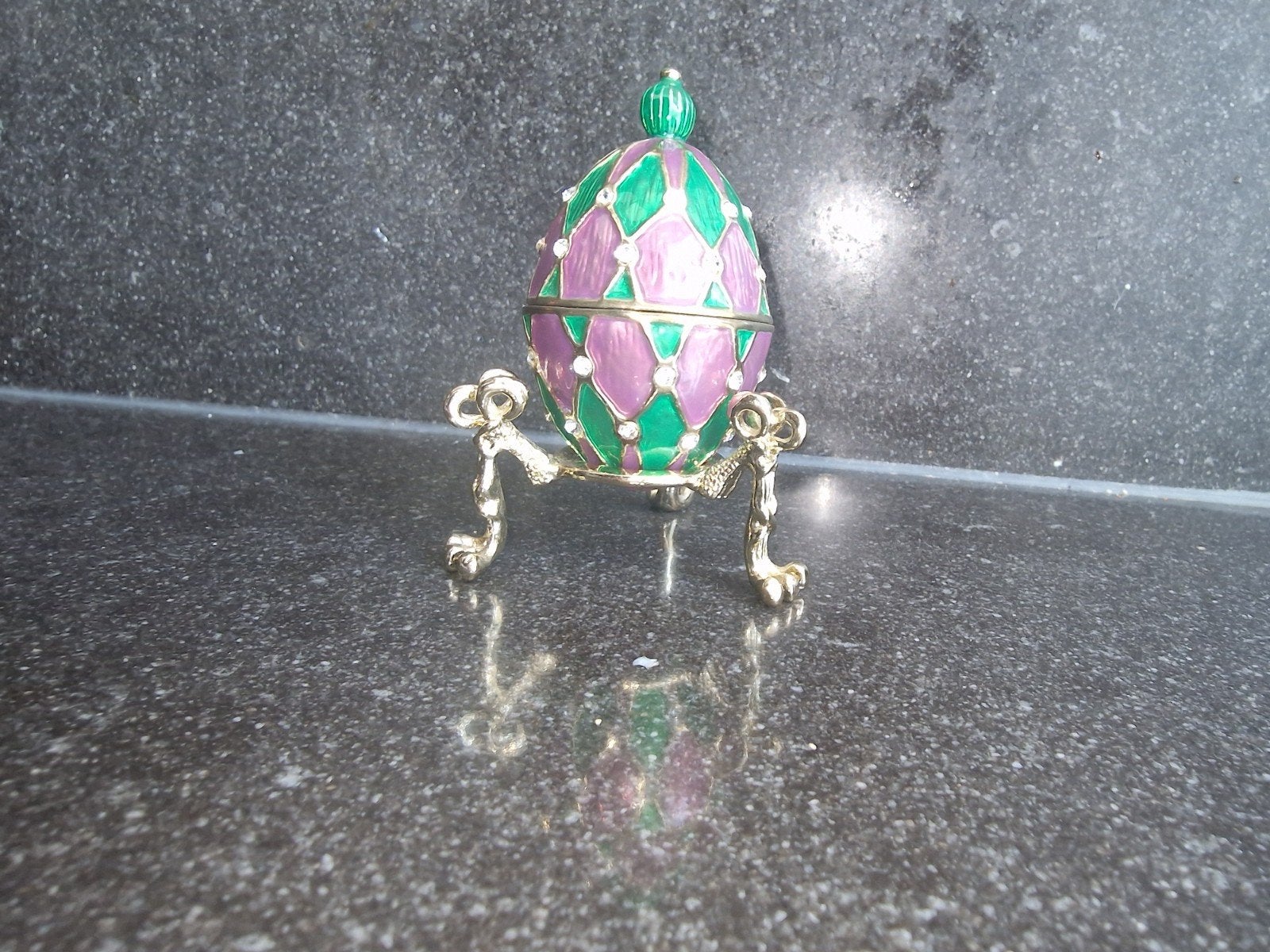 Decoratief Faberge-stijl ei op standaard, Ophalen of Verzenden