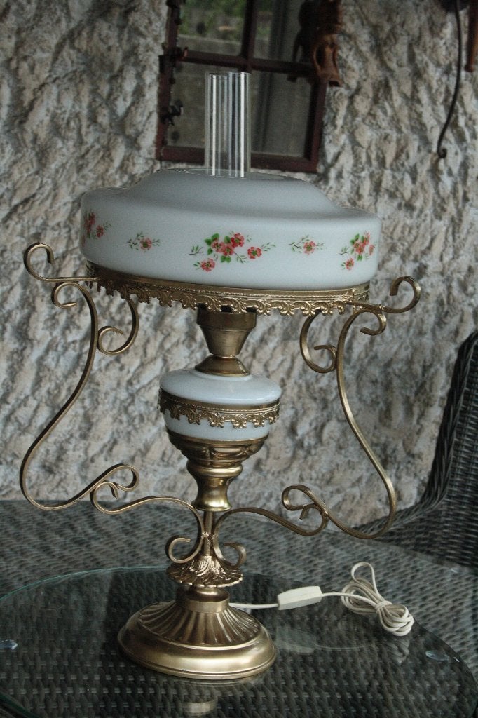 antieke lamp opaline opa, Antiek en Kunst, Ophalen of Verzenden