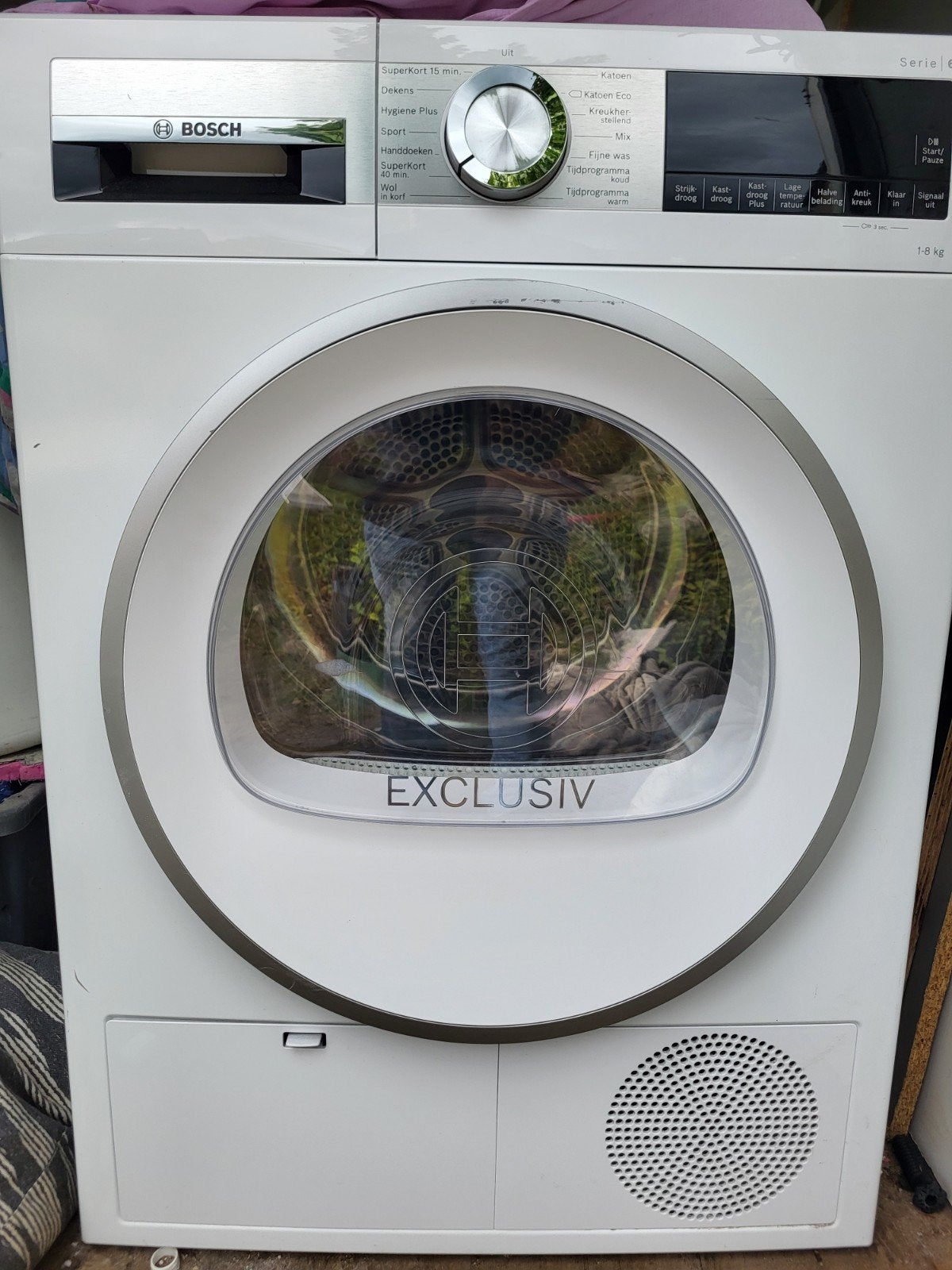 BOSCH Exclusiv  Condensdroger 1 jaar oud ,GRATIS BEZORGD, 6 tot 8 kg, Ophalen of Verzenden, Zo goed als nieuw, 85 tot 90 cm