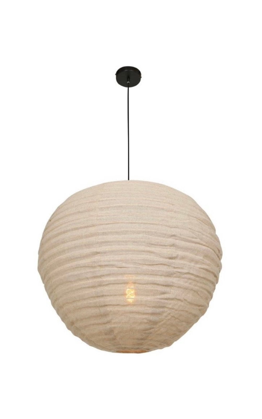2 x beige XL linnen lamp / hanglamp, nieuw, Huis en Inrichting, Ophalen, Nieuw, Textiel, E27 (groot)