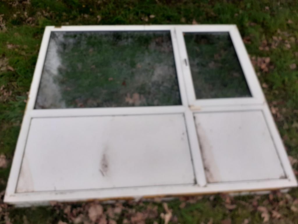 Kunstof kozijn met dubbel glas, 23420312cm, Ophalen, Kunststof, Gebruikt, 150 tot 225 cm