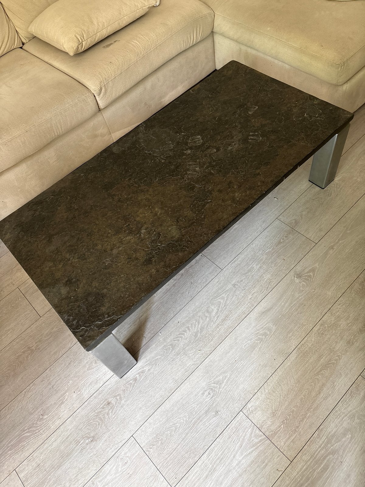 Salontafel natuursteen 120x60x33,5 cm, Ophalen, Overige materialen, Gebruikt, 100 tot 150 cm