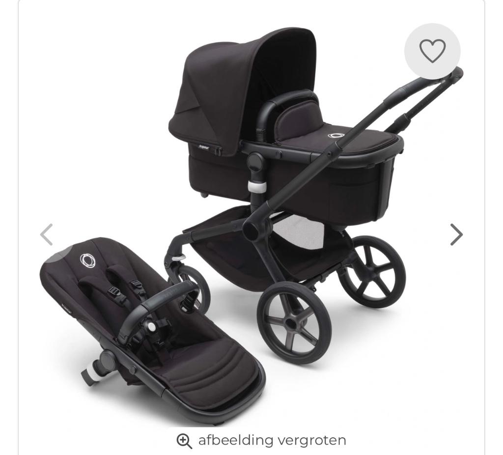 Bugaboo Midnight Black fox 5 MET accessoires of ZONDER, Kinderwagen, Bugaboo, Ophalen of Verzenden, Zo goed als nieuw