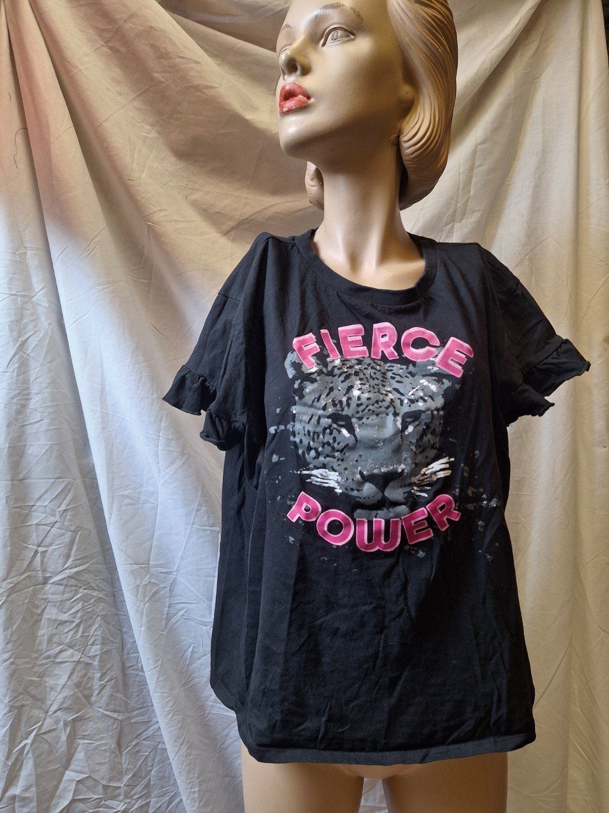 Leuk shirt panter, Bruin, Maat 42/44 (L), Ophalen of Verzenden, Zo goed als nieuw
