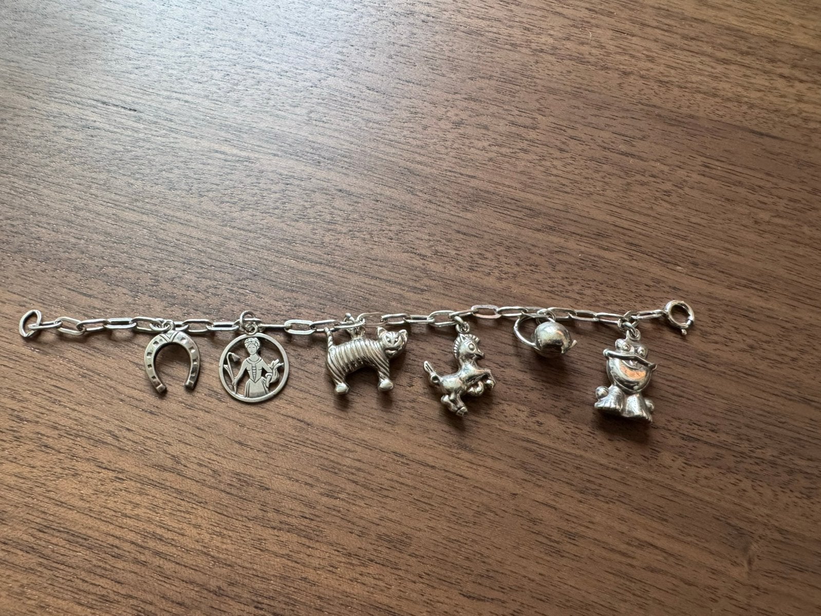 Vintage zilveren kinder bedel armband, Ophalen of Verzenden, Gebruikt, Zilver