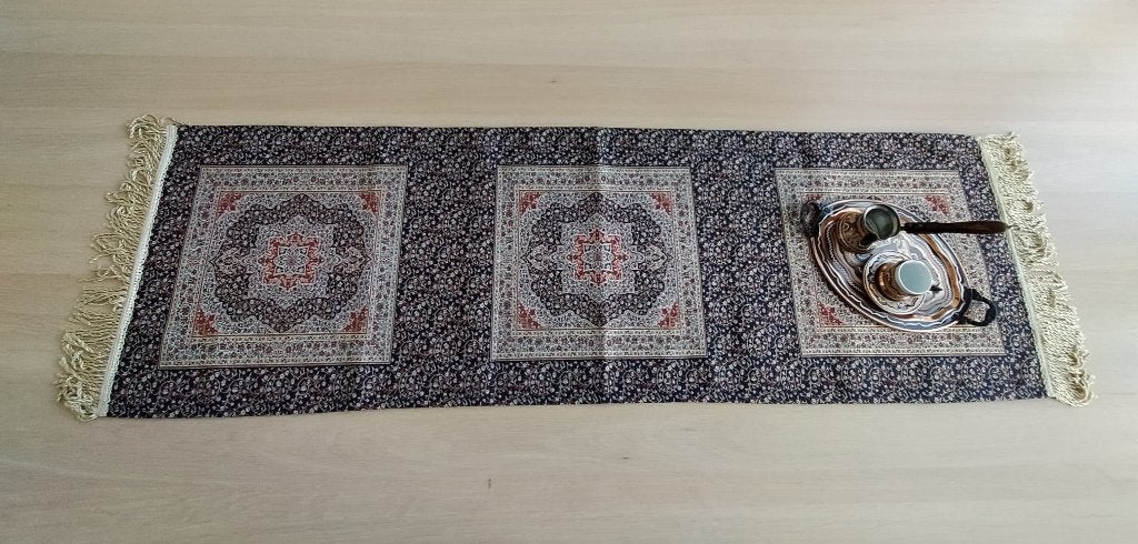 Turkse tafelloper met Cezve koffie servies, Ophalen, Gebruikt, 200 cm of meer, Rechthoekig