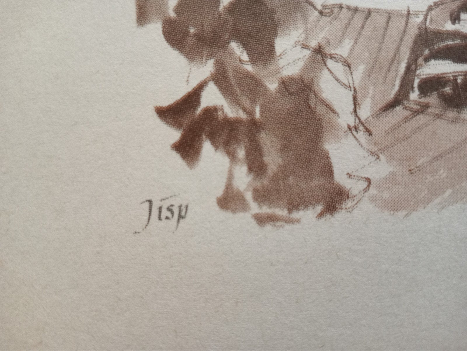 Jisp offset prent, Ophalen of Verzenden, Voor 1940, Gebruikt, Overige onderwerpen