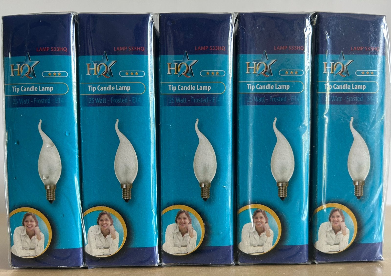 Verpakking 10 stuks tip candle lamp 25W frosted E14 kaars, E14 (klein), Nieuw, Overige merken, Warm wit