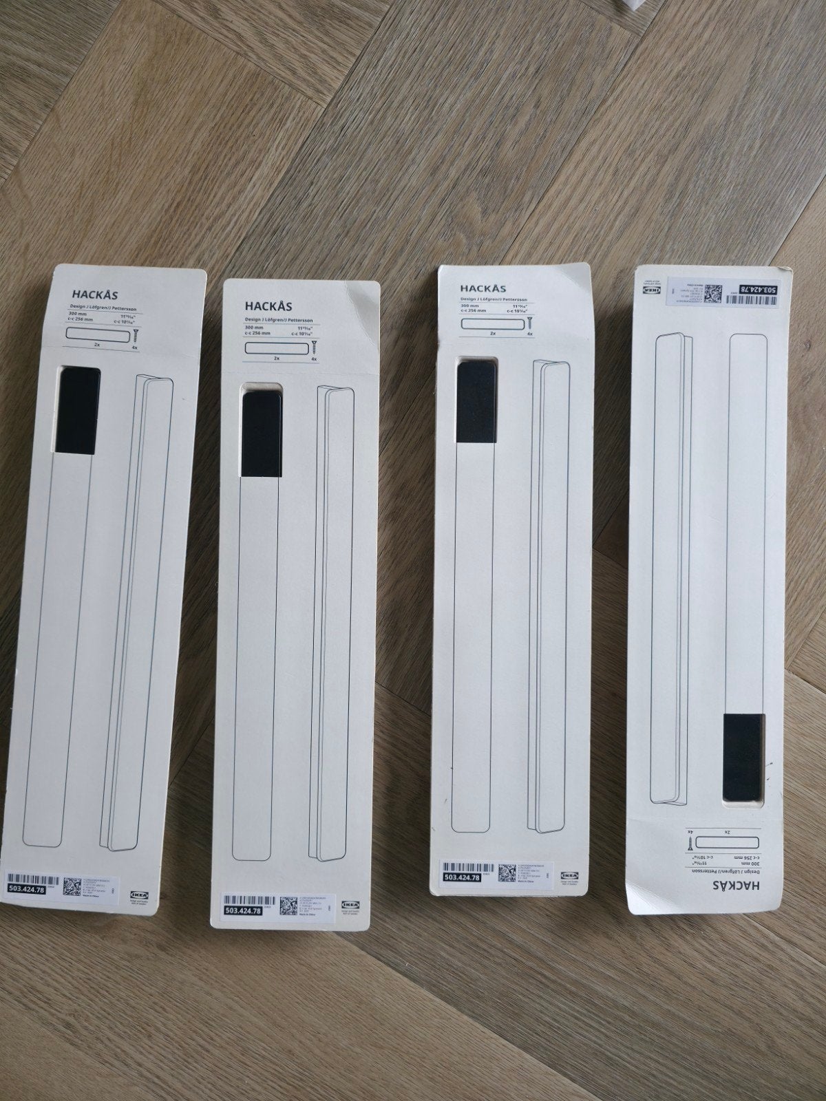 IKEA HACKÅS handgrepen 300 mm - 4 stuks, Ophalen, IKEA, Nieuw, Zwart