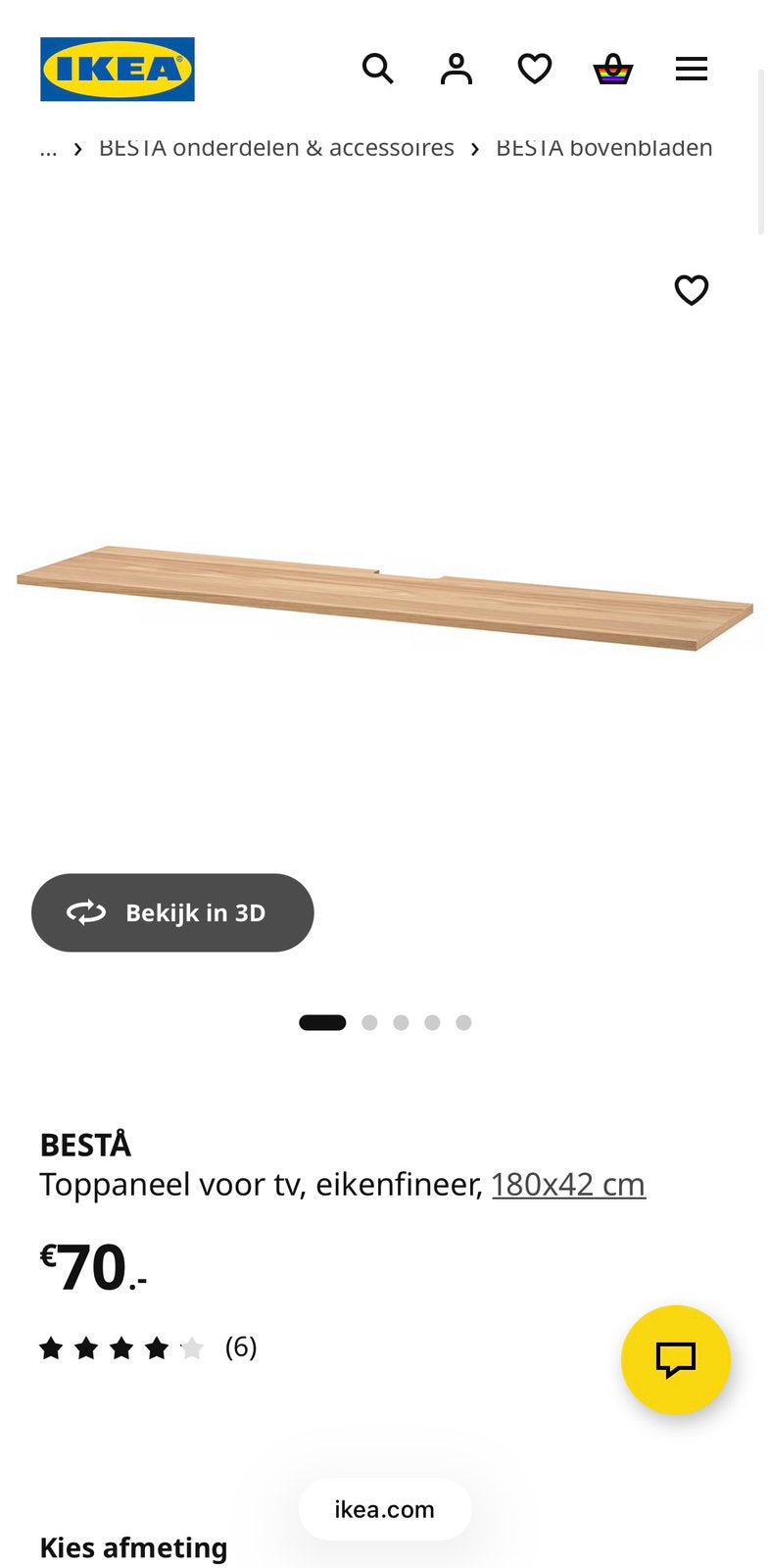 Ikea Besta bovenblad, Ophalen, Zo goed als nieuw