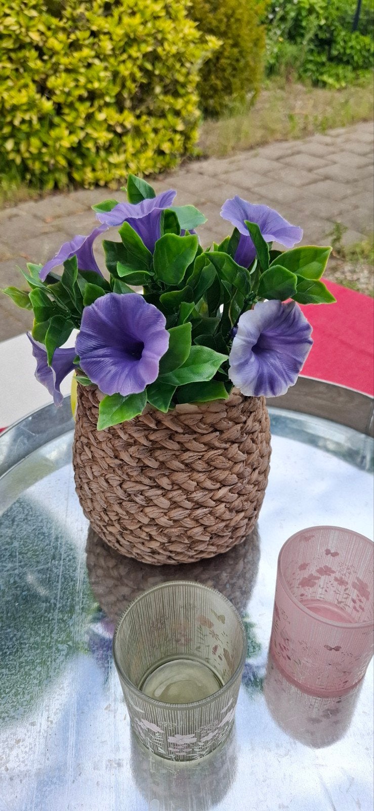 Kunst Petunia purple UV bestendig!!, Paars, Nieuw, 27 cm, Buiten