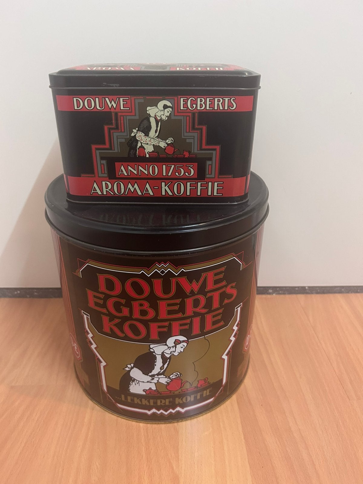 Een Bakkie Nostalgie! Dauwe Egberts koffieblikken, Ophalen of Verzenden, Zo goed als nieuw, Koffie, Douwe Egberts