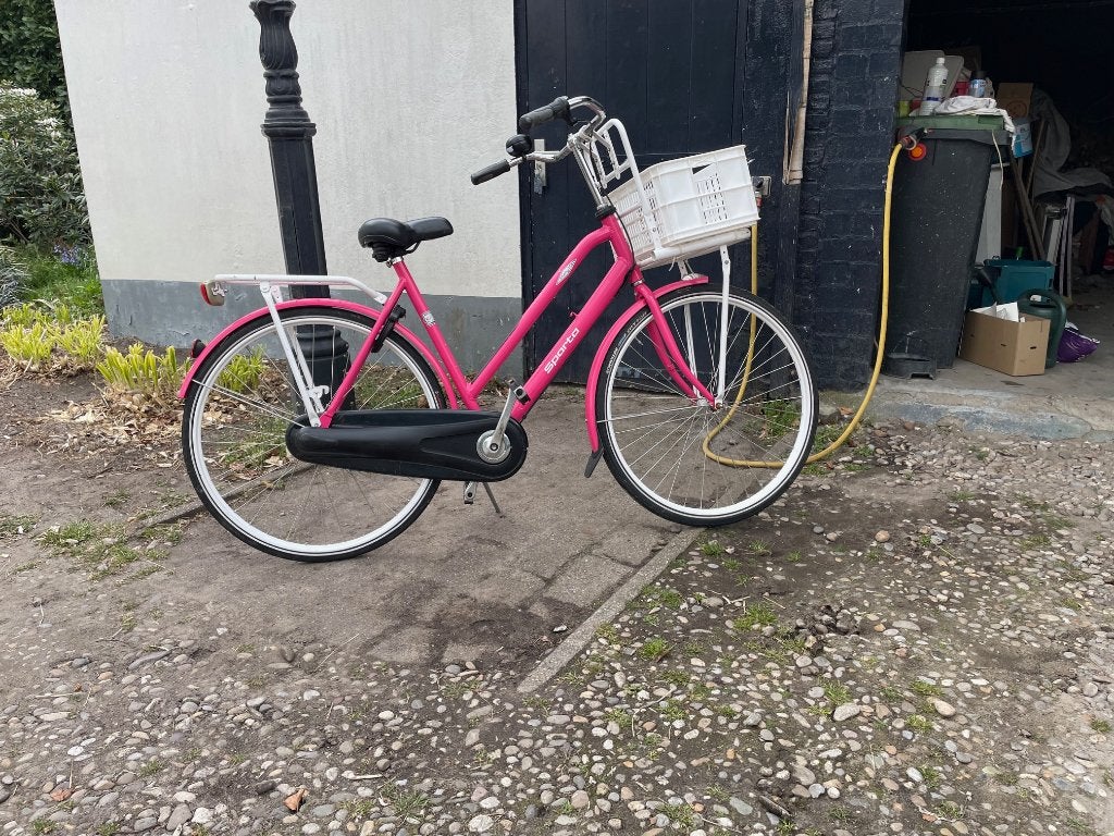 roze dames fiets met 3 versnellingen, Ophalen, Terugtraprem, Sparta, Gebruikt