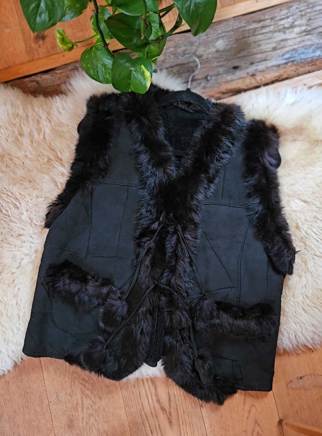 Vintage 70s afghaanse lammy shearling waistcoat gilet jas, Kleding | Dames, Bodywarmers, Ophalen of Verzenden, Zo goed als nieuw