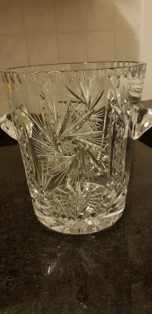 Geslepen kristallen ijsemmer/wijnkoeler, Antiek en Kunst, Ophalen of Verzenden