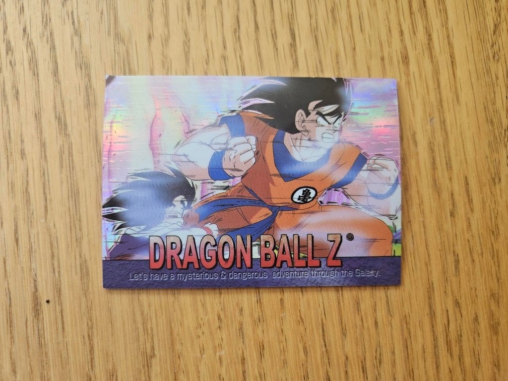 dragonball z kaart reverseholo Goku protect Gohan, Ophalen of Verzenden, Zo goed als nieuw, Losse kaart