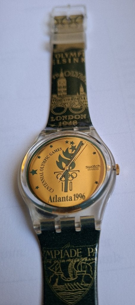 Swatch Horloge Olympische Spelen Atlanta 1996, Sieraden, Tassen en Uiterlijk, Horloges | Heren, Overige materialen, Polshorloge