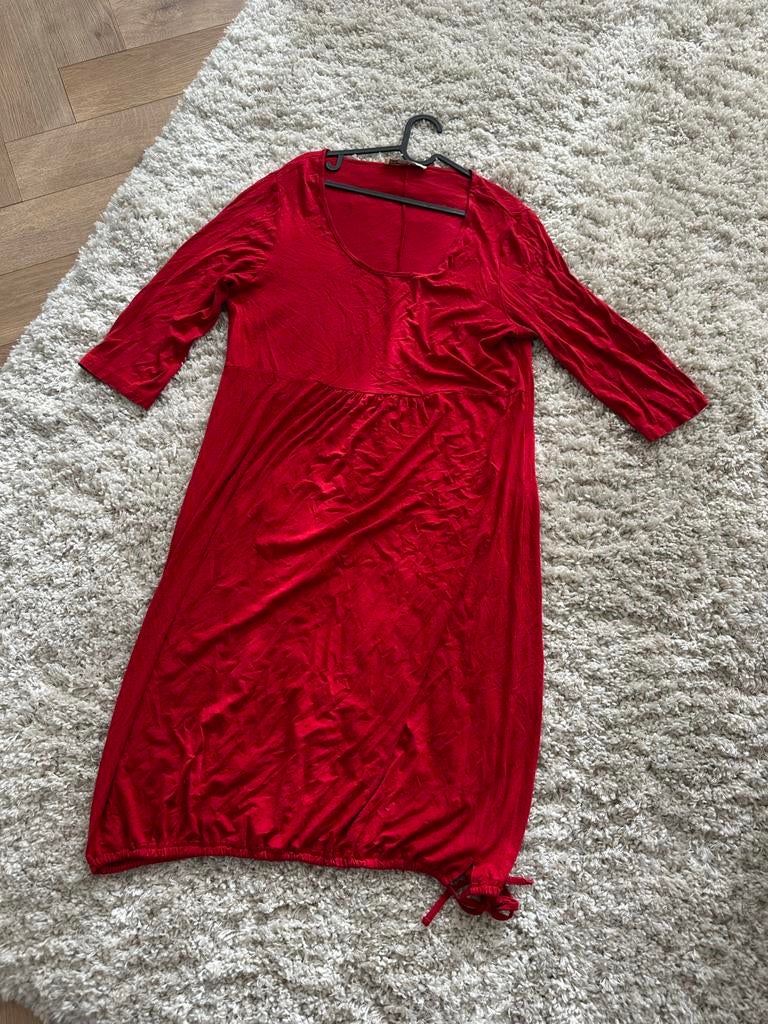 Rode ballonjurk van Janet & Joyce, maat 44/46, Kleding | Dames, Jurken, Maat 46/48 (XL) of groter, Ophalen of Verzenden, Zo goed als nieuw